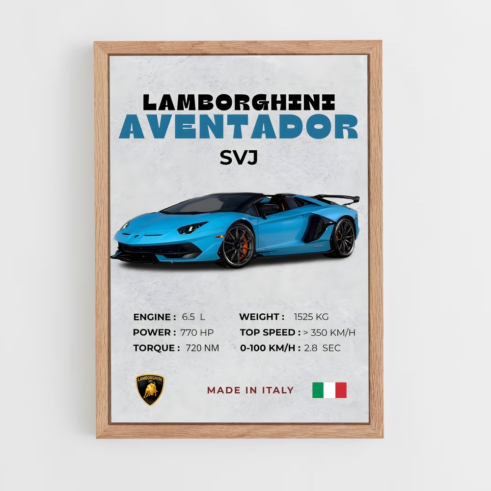 Poster L'Aventador en Piste – affiche Lamborghini (vue 4)